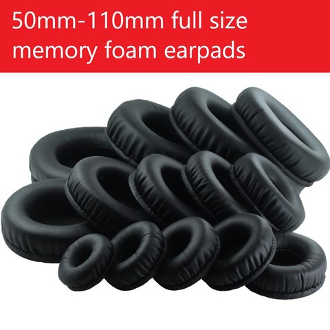 50mm 110mm replacement earpads headphone general cushion 60mm 70mm 80mm 90mm 100mm  round Protein Leather memory foam ear pads ► Photo 1/6