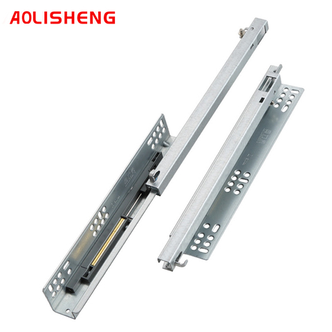 AOLISHENG Drawer Bottom Mount Concealed Two-Section Soft Closing Kitchen Cabinet Slides ► Photo 1/6