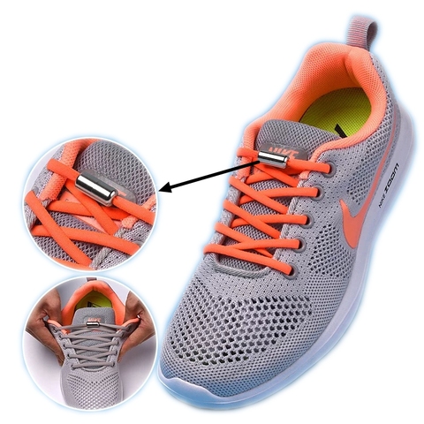 1Pair Elastic Locking Shoelaces Semicircle Shoelace Sneakers Shoe laces Quick No Tie Shoelace Kids Adult Shoes lace 21colors ► Photo 1/6