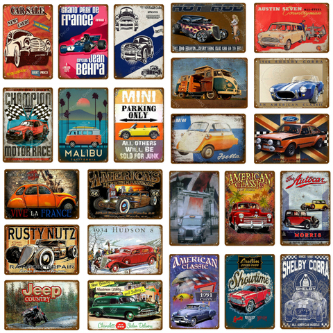 History Review On American Classic Car Truck Vintage Poster Metal Signs Tin Plaque For Pub Bar Club Garage Home Decor Wall Art Painting Yj123 Aliexpress Er Younger - Vintage Car Home Decor