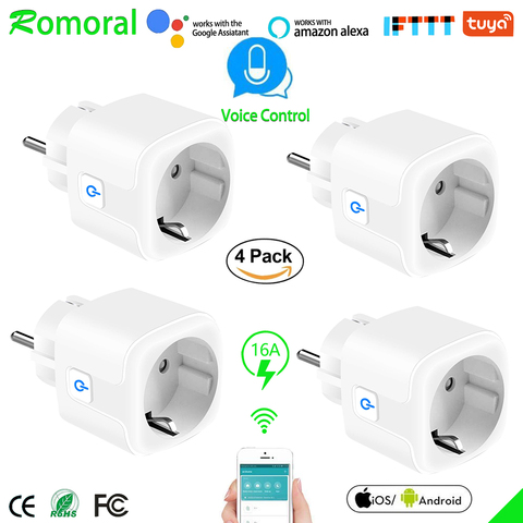 16A Smart WiFi Plug with Power Monitor, wifi wireless Smart Socket Outlet with Alexa Google Home Voice Control ► Photo 1/6