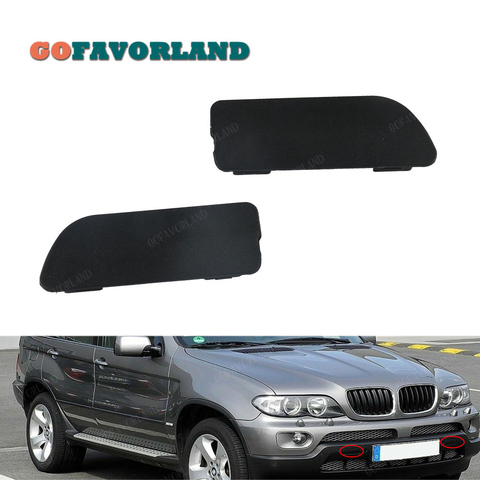 Left Or Right Or Pair Front Bumper Tow Hook Cover Unpainted 51117116671 51117116672 For BMW E53 X5 3.0i 4.4i 2004 2005 2006 ► Photo 1/4