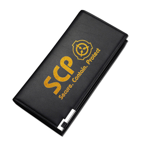 SCP Foundation Gold Print Pu Leather Short Wallet Gift Long Coin Purse Men Money Bag SCP ID Card Holder Women Change Clutch ► Photo 1/6