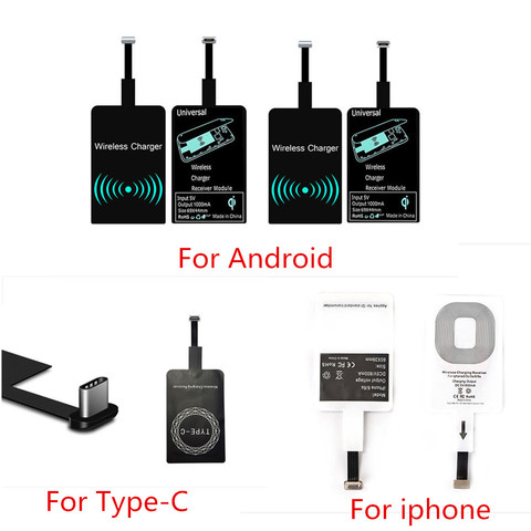 Qi Wireless Charger Receiver For iPhone7 6 6s 5s 7 Plus Universal Wireless Charging Receiver Module For Type-C Micro USB Phone ► Photo 1/6