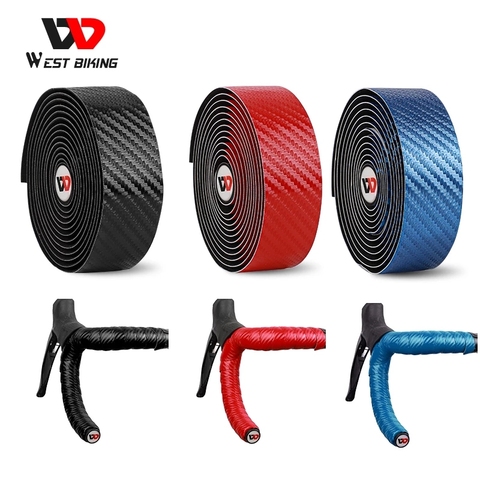 WEST BIKING Bike Handlebar Tape Anti-slip Soft PU EVA Cycling Wrap End Plug Bike Accessories 215 cm Length Bicycle Hand Bar Tape ► Photo 1/6