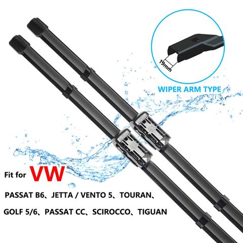 Car Wiper Blades for Volkswagen VW Golf 5 6 Passat B6 CC Scirocco Jetta Touran Tiguan Front Windshield Wipers Car Accessories ► Photo 1/6