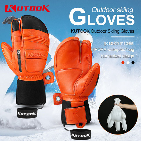 KUTOOK Winter Snowboard Gloves Heating Mittens Skiing Motorcycle Gloves Cycling For Men Women Thermal Warm Waterproof Fleece ► Photo 1/6