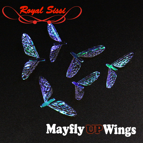 New hot 10pairs rainbow film quintessential mayfly wings two optional sizes pearlescent dry fly reel wings for trout fly fishing ► Photo 1/6