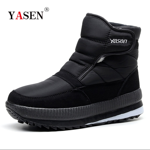 SNOW SHOES  Men Boots Winter with Fur 2022 Warm Snow Boots Men Winter Work Casual Shoes Sneakers High Top Rubber Ankle Boots ► Photo 1/6