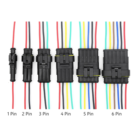 1/2/3/4/5/6 Pin Way Car Waterproof Electrical Auto Connector Male Female Connector Plug Wire 18 AWG harness for Car Motorcycle ► Photo 1/6