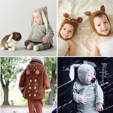 2022 Oeuf Baby Wool Knit Sweaters Lovely Sheep and Fawn Sweater Children Toddler Boys Girls Winter Quality Brand Clothes and Hat ► Photo 1/6