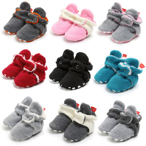 WONBO 2022 Winter Baby Fleece Booties Soft Infant Toddler Shoes First Walkers Hot Style ► Photo 1/6