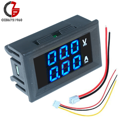 DC 0-100V 0-10A Digital Voltmeter Ammeter 12V 24V 36V 48V Car Motorcycle Electric Bicycle Voltage Current Meter Battery Tester ► Photo 1/6