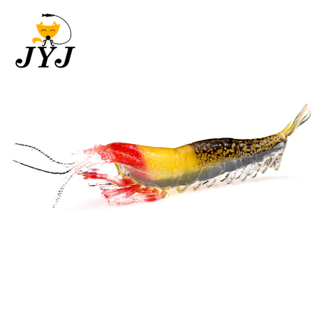 10pcs/Lot 9cm 2g Shrimp Soft Lure Fishing Artificial Bait Soft Fishing Lure Luminous Hook Bead Anzois Para Pesca Sabiki Rig ► Photo 1/6