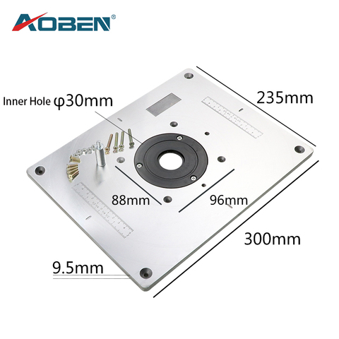 AOBEN Multifunctional Aluminium Router Table Insert Plate for Electric Wood Milling Trimming Machine Woodworking Benches ► Photo 1/6