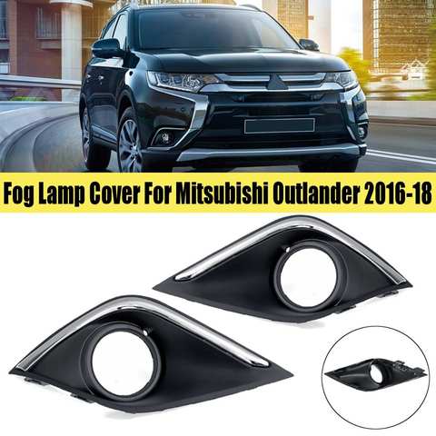 2Pcs Car Front Bumper Fog Light Cover Grill For Mitsubishi Outlander 2016 2017 2022 Driving Lamp Hood Protection Trim Decoration ► Photo 1/6