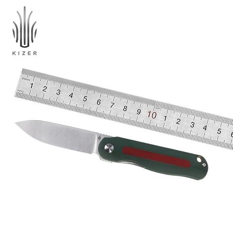 Kizer Hunting Knife Lätt Vind Mini  V3567N2 2022 New Flipper Knife with Satin N690 Blade and Green G10 Handle ► Photo 1/6