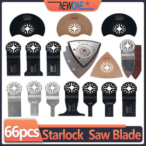NEWONE 66 pcs Pack Starlock E-cut Multi Cutter Saw Blades Set Oscillating Tool Blades for Cutting Wood Drywall Plastics Metal ► Photo 1/6