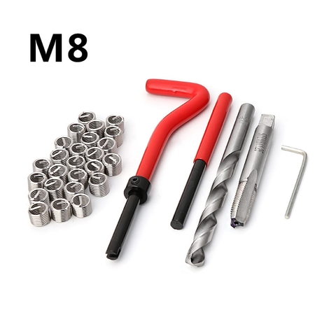 M8 Car Pro Coil Drill Tool Metric Thread Repair Insert 30pcs Kit for Helicoil Car Repair Tools Coarse Crowbar ► Photo 1/6