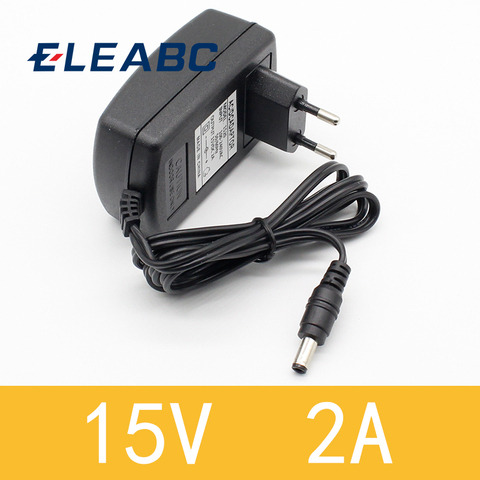 1pcs high quality 15V2A AC 100V-240V Converter Adapter DC 15V 2A 2000mA Power Supply EU Plug 5.5mm x 2.1-2.5mm  ► Photo 1/1