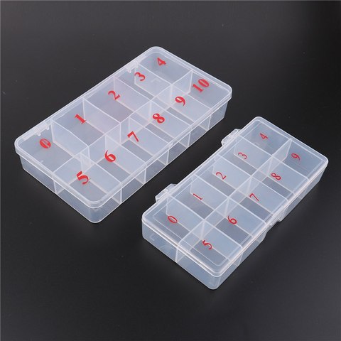 10/11 Fake Nail Art Tips Case Manicure Nail Tool Art Tips Box Storage Case Natural Translucent  Acrylic Plastic Cells False Nail ► Photo 1/6