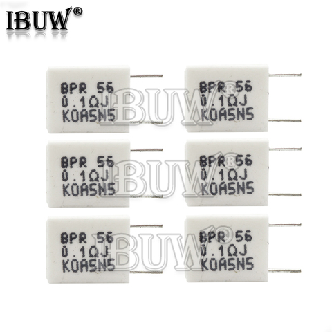 10PCS BPR56 0.01 ~ 0.5 ohm Non-inductive Ceramic Cement Resistor 0.1R 0.15R 0.22R 0.25R 0.33R 0.5R ► Photo 1/3