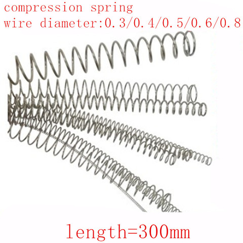 2-5pcs/lot  304 Stainless Steel Long Spring Y-type Compression Spring Wire Dia 0.3/0.4/0.5/0.6mm Outer Dia 3-10mm Length 305mm ► Photo 1/1