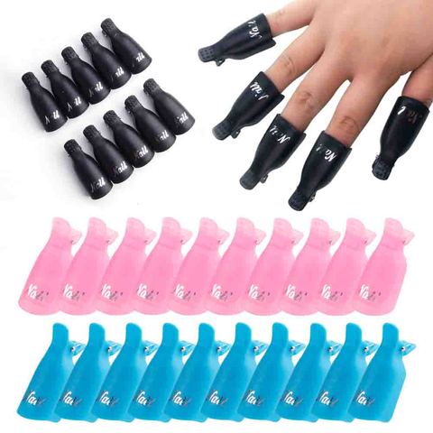 10PCS Gel Lak Remover Wraps Plastic Nail Polish Remover Clip Nail Art Soak Off Cap Nail Degreaser Cleaner Tips For Fingers Tools ► Photo 1/6