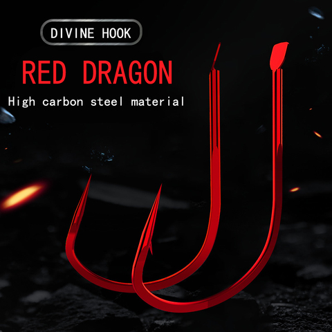 Japan imported bulk fishing hook red dragon barb high hardness high carbon steel fishhook ► Photo 1/6