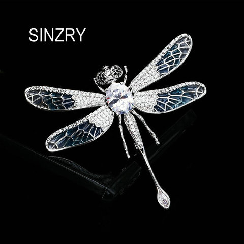 SINZRY hot Cubic zirconia coloured drawing dragonfly personality brooches pin lady creative suit jewelry accessory ► Photo 1/6