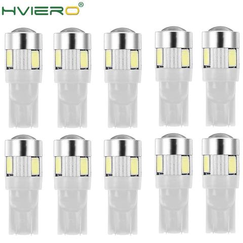 10X Xenon White blue red Green yellow 6SMD 5630 Lens Wedge Solid Backup Bulbs Side Marker Parking Tail Light Auto Led Cob light ► Photo 1/6