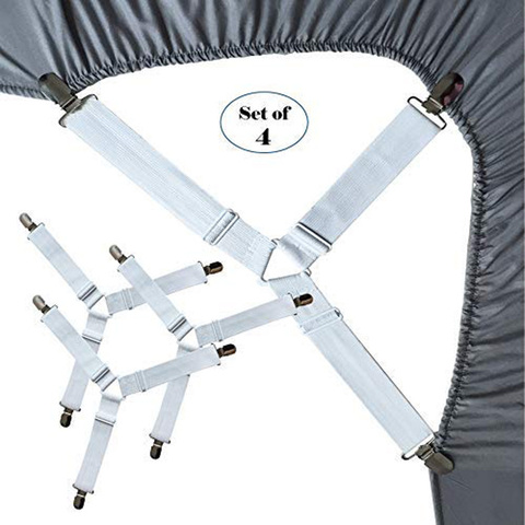 6 Sides Adjustable Bed Mattress Sheet Fastener Straps Clips Grippers  Suspender