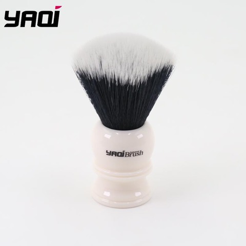 Yaqi Defect Handle Special Offer 22mm Fan Shape Synthetic Hair Tuxedo Knot White Resin Handle Shave Brush Man ► Photo 1/2