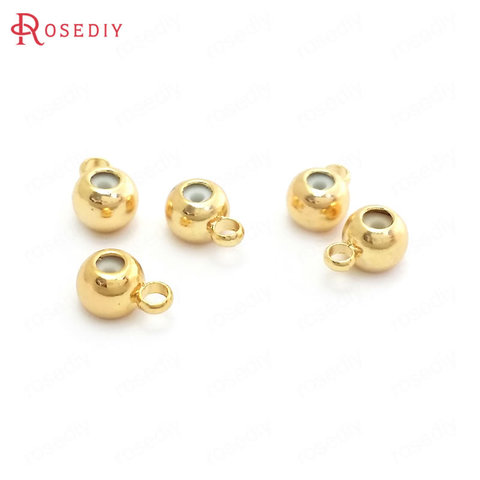 10PCS 3MM 4MM 5MM 6MM 24K Gold Color Brass and Rubber Spacer Beads Charms Connector Diy Jewelry Findings Accessories ► Photo 1/6