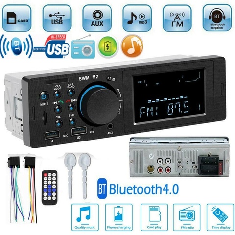 12V Single 1Din Bluetooth Car Stereo Audio In-Dash FM Aux Input Receiver USB TF MP3 Radio Player Autoradio ► Photo 1/6