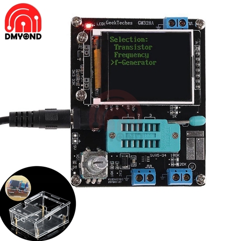 Russian English Version GM328A GM328B Transistor Tester LCR Diode Capacitance ESR Voltage Frequency Meter PWM DIY Kit with Case ► Photo 1/6