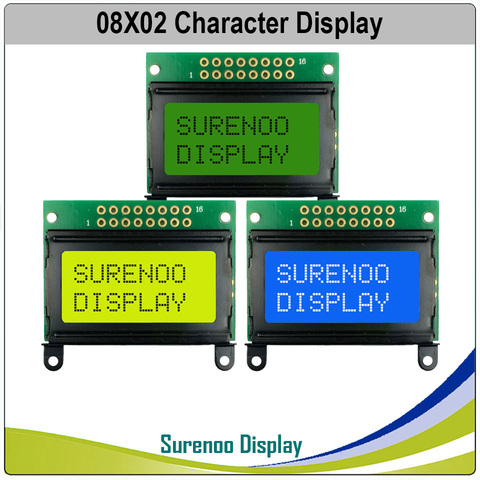 40*30MM 8*2 0802 8X2 Character LCD Module Display Screen LCM with / without Backlight build-in SPLC780D Controller ► Photo 1/3