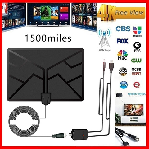 4K Digital Antenna HDTV Aerial Indoor Amplified Antenna 1500 Miles HD 1080P TV Local Channels Broadcast Signal Receiver ► Photo 1/6