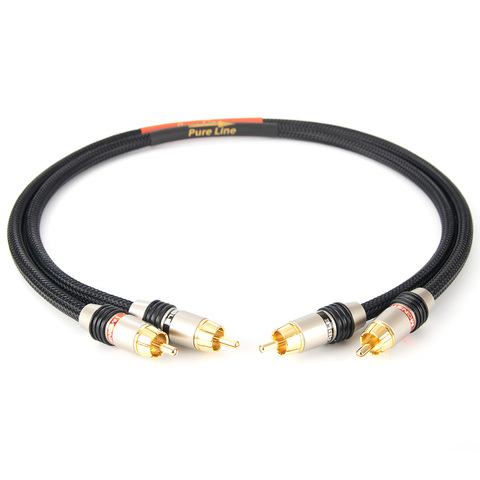 Hifi RCA Cable High Quality 4N OFC HIFI 2RCA Male to Male Audio Cable 2rca to 2rca cd power amplifier cable ► Photo 1/5