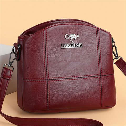 Solid Leather Small Crossbody Bags for Women 2022 New Multi-Pocket Simple Messenger Bag designer Casual Shoulder Bags Sac A Main ► Photo 1/6