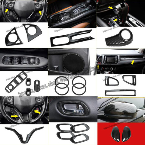 For Honda Vezel HR-V HRV 2014 2015 2016 ABS Carbon fiber style interior Air outlet decoration Covers Trim ► Photo 1/6