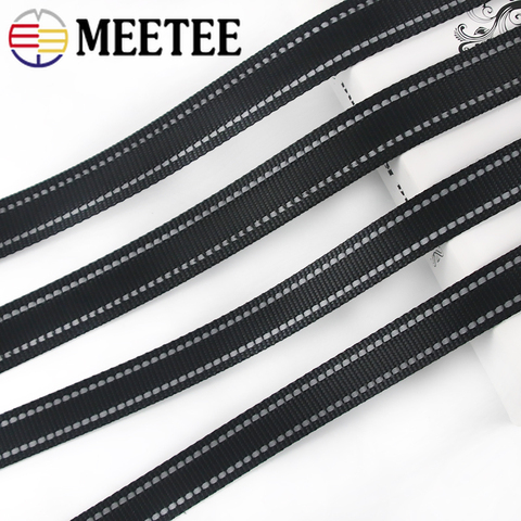 5M 20/25mm 1.8mm Thick Black Reflective Nylon Webbing Ribbons for Pet Collar Knapsack Belt Band Strap Tape DIY Bag Accessories ► Photo 1/6