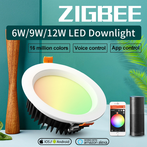 GLEDOPTO LED downlight smart home ZIGBEE light link RGBCCT led dimmable lamp work with  Ecoh plus SmartThings Voice control LED ► Photo 1/6