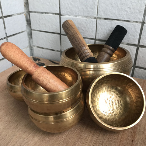 Himalayan Hand Hammered Chakra Meditation Bowl Decorative-wall-dishes Yoga Tibetan Buddhist Brass Singing Bowl ► Photo 1/6