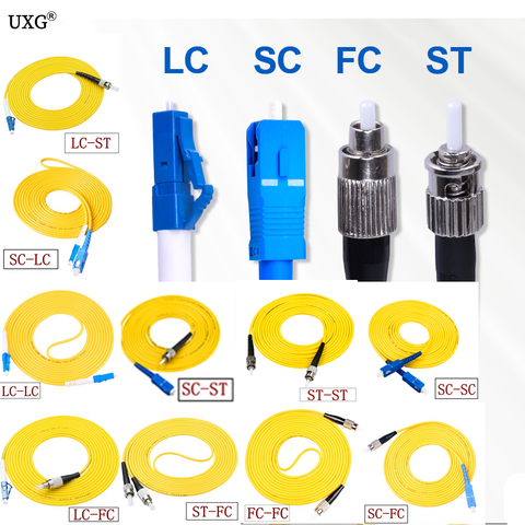 fiber optic patch cords SC-SC-LC-LC-FC-FC-ST-ST Simplex Single-mode 2.0 3.0mm optical fibre jumper ftth patch lead IL<0.3dB ► Photo 1/6