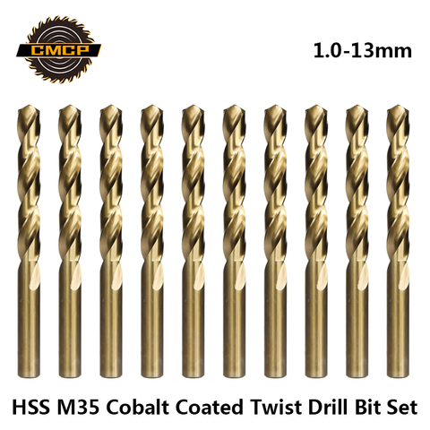 CMCP 1.0-13mm Cobalt Coated Twist Drill Bit Set HSS M35 Gun Drill Bit For Wood/Metal Hole Cutter Power Tools ► Photo 1/6