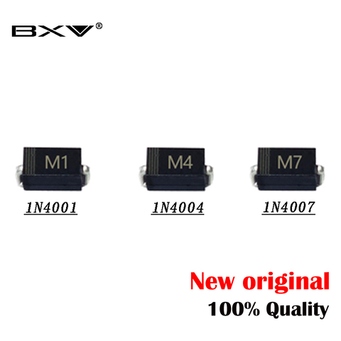 100PCS SMA Rectifier diode 1N4001 M1 1N4004 M4 1N4007 M7 FR107 RS1M FR207 RS2M HER108 US1M SF18 ES1J SF14 ES1D DO-214AC BXV ► Photo 1/4