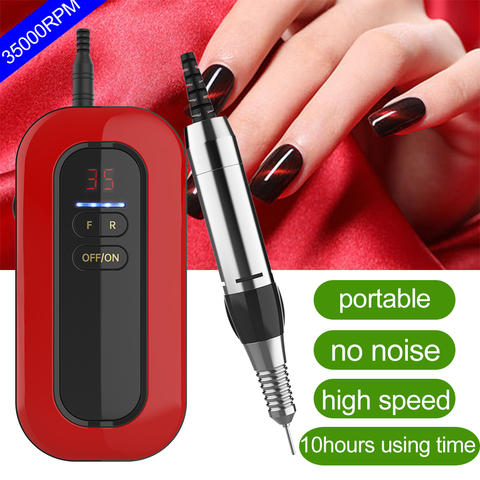 Electric Portable 35000rmp Nail Drill Machine  Manicure Set Device Pedicure Kit Electric File  Gel Nail Art Polisher Tool ► Photo 1/6