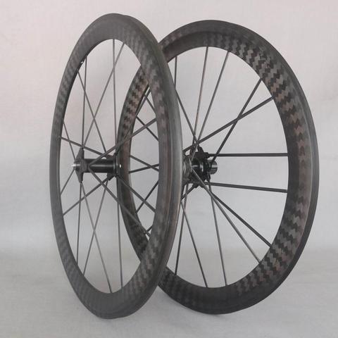 full carbon wheelset road bicycle wheeslet 700c wheelset integrated spokes front*16h rear*20h ► Photo 1/6