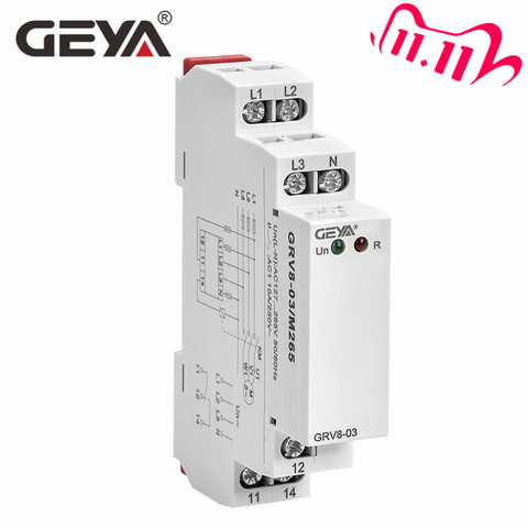 Free Shipping GEYA GRV8-03  Voltage Monitoring Relay Phase Sequence and Phase Failure Protection Relay 8A 10A 1SPDT 2SPDT ► Photo 1/6